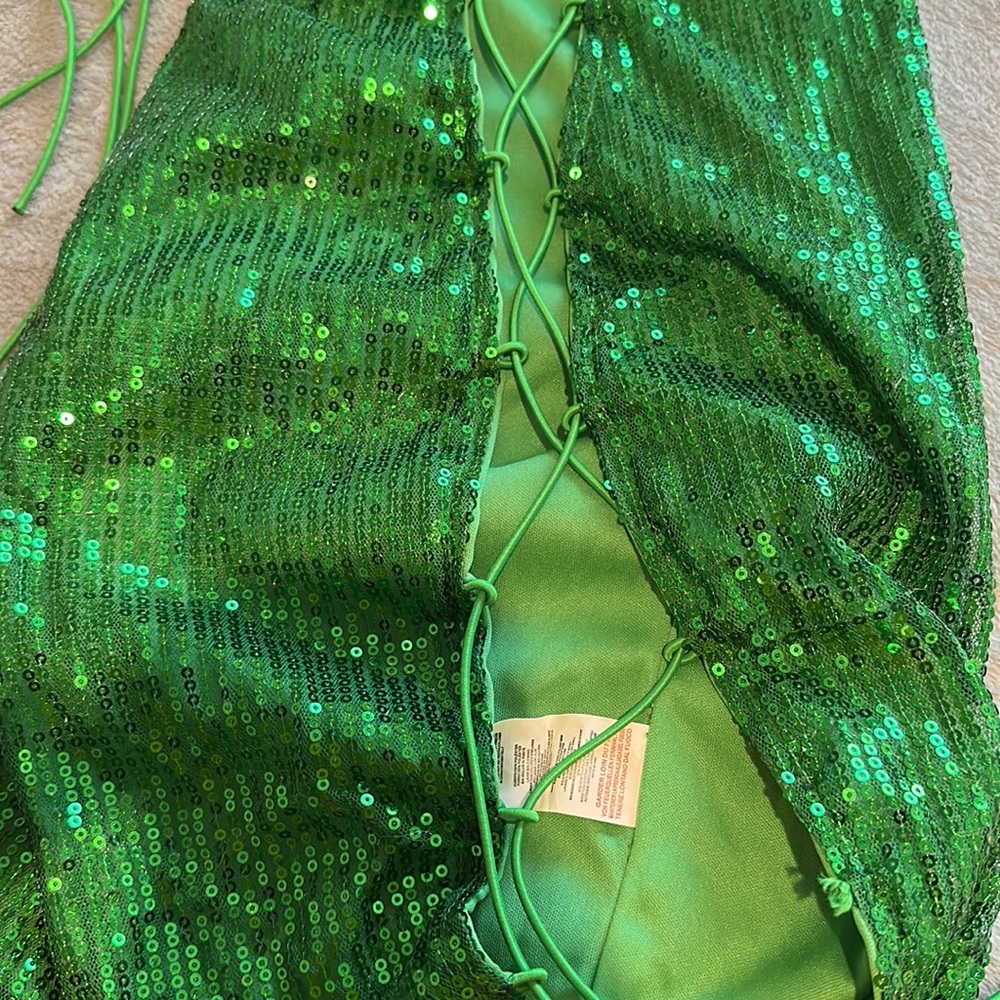 BIRTHDAY DRESS| Green Sequin Mini Dress - Picture 3 of 6